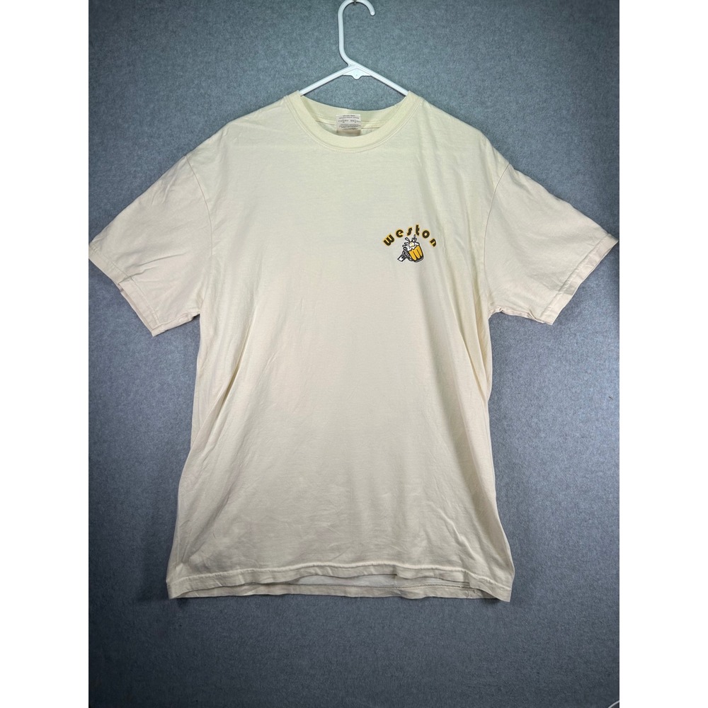 Weston Hat Company Slam Diego Shirt Comfort Colors Large L Ivory Padres Skeleton